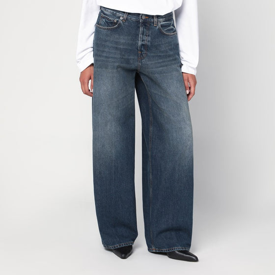 HAIKURE Dark blue washed effect jeans