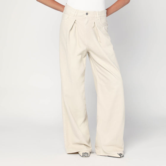 HAIKURE Wide ecru corduroy trousers