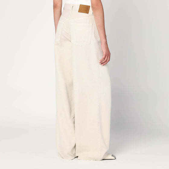 HAIKURE Wide ecru corduroy trousers