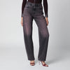 HAIKURE Washed black-pink denim jeans
