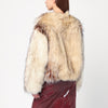 HALFBOY Short beige/black/white faux fur coat
