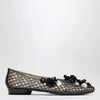 Heavenly Jelly Black Lily ballet flats in PVC with beaded flowers