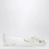 Heavenly Jelly Transparent Lily ballet flats in PVC with beaded flowers