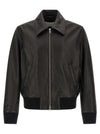 Ami Paris Ami De Coeur Leather Bomber Jacket