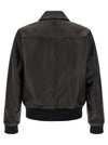 Ami Paris Ami De Coeur Leather Bomber Jacket