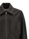 Ami Paris Ami De Coeur Leather Bomber Jacket