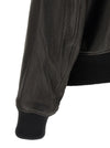 Ami Paris Ami De Coeur Leather Bomber Jacket