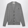 Ami Paris Grey Ami De Coeur cardigan in wool