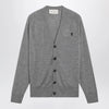 Ami Paris Grey Ami De Coeur cardigan in wool