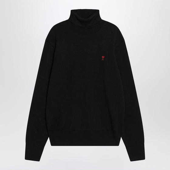 Ami Paris Black turtleneck sweater Ami De Coeur