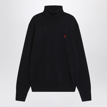  Ami Paris Navy blue turtleneck sweater Ami De Coeur