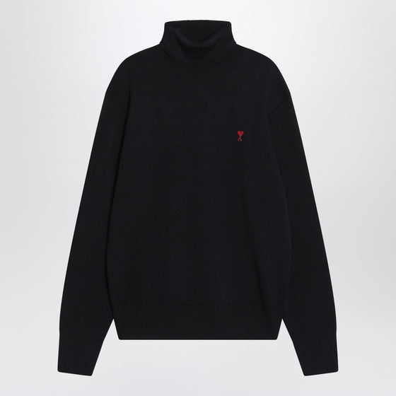 Ami Paris Navy blue turtleneck sweater Ami De Coeur