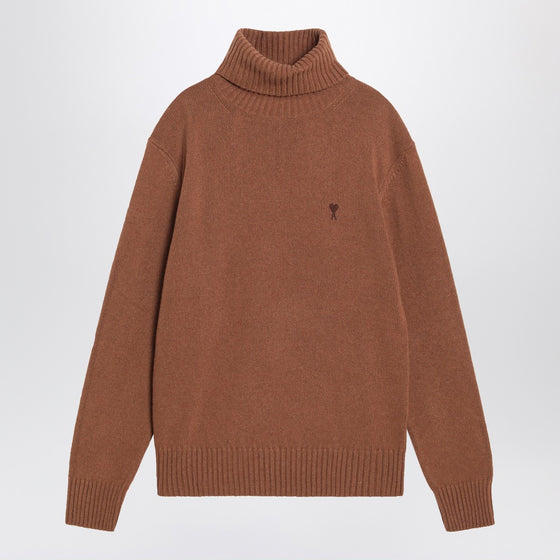 Ami Paris Hazelnut Ami De Coeur turtleneck sweater