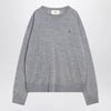Ami Paris Gray Ami De Coeur sweater in wool and silk