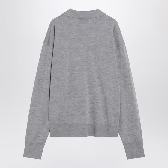 Ami Paris Grey wool and silk polo Ami De Coeur