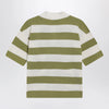 Ami Paris Ami de Coeur striped cotton knit polo shirt