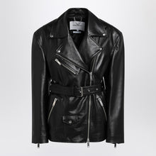  HALFBOY Black belted leather jacket