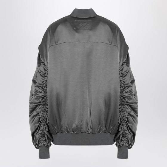 HALFBOY Grey zipped over bomber jacket
