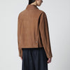 HALFBOY Short mocha suede leather jacket