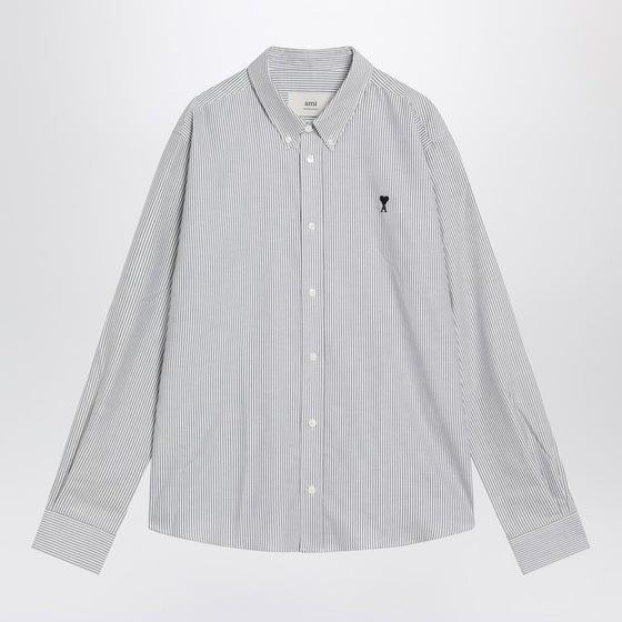 Ami Paris Ami De Coeur striped white shirt