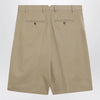 Ami Paris Beige pleated bermuda shorts in cotton