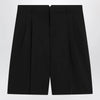 Ami Paris Black pleated bermuda shorts in cotton