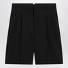 Ami Paris Black pleated bermuda shorts in cotton