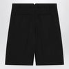 Ami Paris Black pleated bermuda shorts in cotton