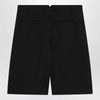 Ami Paris Black pleated bermuda shorts in cotton