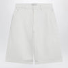 Ami Paris Wide-fit cotton twill bermuda shorts in white