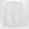 Ami Paris Wide-fit cotton twill bermuda shorts in white
