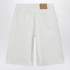 Ami Paris Wide-fit cotton twill bermuda shorts in white