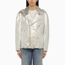  HALFBOY Silver leather jacket