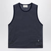 Ami Paris Striped tank top Ink/White with logo
