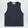 Ami Paris Striped tank top Ink/White with logo