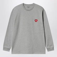  Carhartt WIP Grey L/S Heart Patch T-shirt