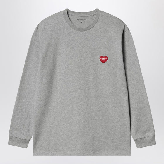 Carhartt WIP Grey L/S Heart Patch T-shirt