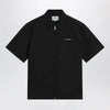 Carhartt WIP S/S Postal Zip Shirt in poly-cotton, black