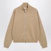 Carhartt WIP Cotton knit zip cardigan sweatshirt in Dusty Brown