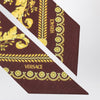Versace Printed silk twill lavallière scarf in burgundy/gold