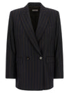 Alberto Biani Pinstripe Flannel Blazer