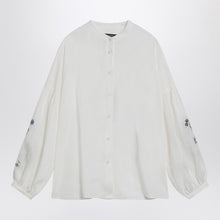  Weekend Max Mara Ecru Mandarin-collar shirt in linen