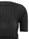 Issey Miyake Sheer Slit Pleats Top