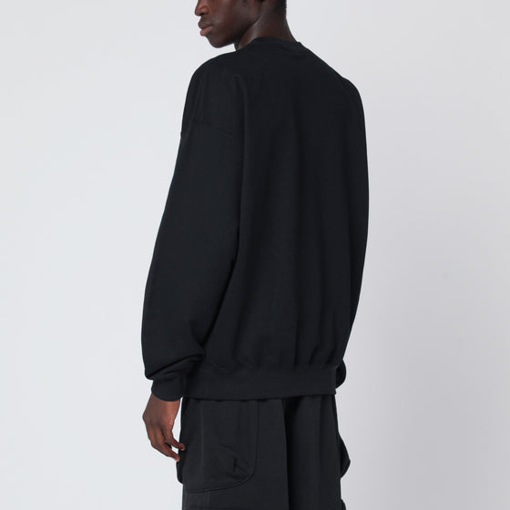 adidas Y-3 Black crewneck sweatshirt with logo