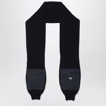  adidas Y-3 Black wool and nylon scarf with sleeves