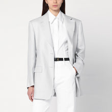  Tagliatore Light grey single-breasted linen jacket