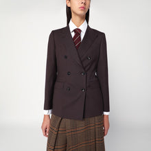  Tagliatore Brown double-breasted jacket in wool blend