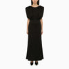 Jil Sander Long dress with black ruffles
