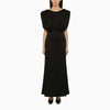 Jil Sander Long dress with black ruffles