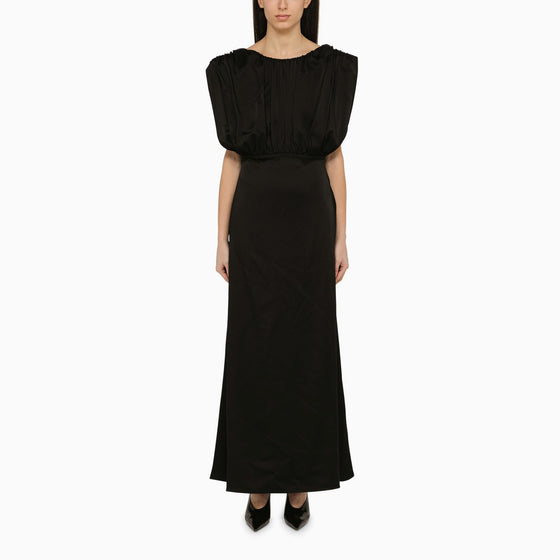 Jil Sander Long dress with black ruffles
